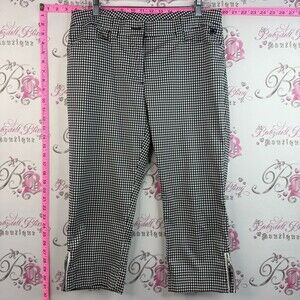 abacus capri pants plaid gingham picnic Black & White Gingham Pants peddle push